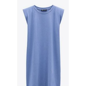 Zara cotton blue Sleeveless dress